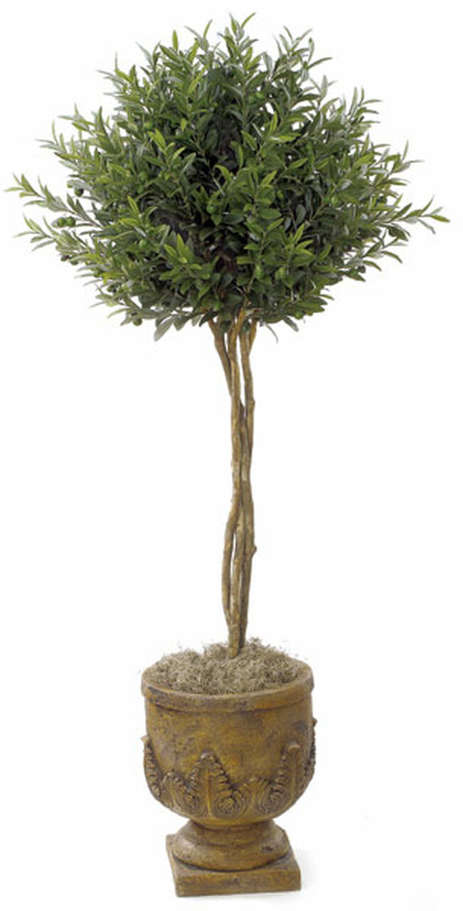 4 and half Foot Artificial Olive Ball Topiary